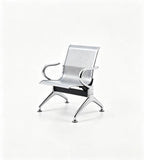 現代銀色鋼架帶扶手排椅 Modern Silver Steel Waiting Chair