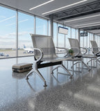 現代銀色鋼架帶扶手排椅 Modern Silver Steel Waiting Chair