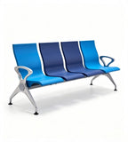 現代藍色PU皮帶扶手位排椅 Modern Blue PU  Waiting Chair