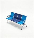 現代藍色PU皮帶扶手位排椅 Modern Blue PU  Waiting Chair