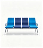 現代藍色PU皮帶扶手位排椅 Modern Blue PU  Waiting Chair