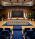 現代淺木色防火板主席枱 Modern Light Wood Rostrum