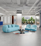 現代藍色PU皮單座位梳化 Modern Blue PU Single Sofa