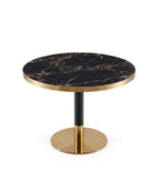黑色岩板金色不銹鋼圓形洽談枱 Light Luxury Sintered Stone Round Table