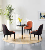 Black Sintered Stone Round Negotiation Table with Gold Stainless Steel Base