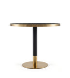 黑色岩板金色不銹鋼圓形洽談枱 Light Luxury Sintered Stone Round Table