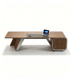 流線型胡桃木老闆台 Streamline Walnut Executive Desk