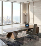 流線型胡桃木老闆台 Streamline Walnut Executive Desk