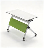 Modern White and Green Foldable Training Table