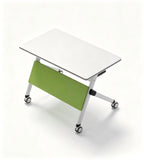 Modern White and Green Foldable Training Table