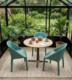 Elegant Horizontal-Stripe Lounge Chair