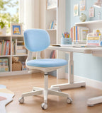 Comfortable and Practical Light Blue Fabric Adjustable Office Chair with Wheels