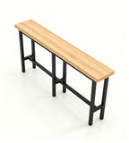 簡約原木色實木金屬腳可定制長方形吧枱 Minimalist Solid Wood Bar Table