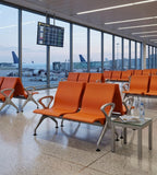 現代橙色PU皮帶扶手排椅 Modern Orange PU Waiting Chair