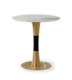 輕奢白色岩板雙色不銹鋼圓形洽談枱 Light Luxury Sintered Stone Round Table