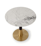 Light Luxury Sintered Stone Two-Tone Stainless Steel Round Negotiating Table