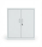 簡約白色鋼制雙門帶鎖矮身文件櫃 Minimalist White Steel Low Filing Cabinet