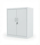 簡約白色鋼制雙門帶鎖矮身文件櫃 Minimalist White Steel Low Filing Cabinet