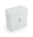 簡約白色鋼制雙門帶鎖矮身文件櫃 Minimalist White Steel Low Filing Cabinet