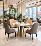 Modern White Sintered Stone Round Dining Table