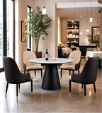Modern White Sintered Stone Round Dining Table