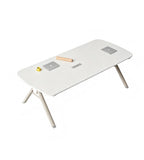 簡約白色長方形帶線盒小型會議枱 Minimalist White Rectangular Conference Table
