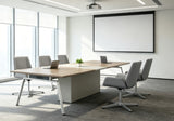 極簡四星腳扶手會議椅	 Minimalist Four-Star Base Conference Chair with Armrests   -全皮中班固定腳