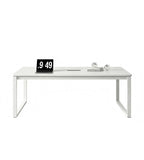 Minimalist White Rectangular Conference Table with Cable Management Box