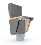 Modern Solid Wood & Aluminum Auditorium Chair