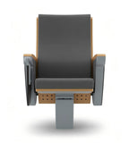 Modern Solid Wood & Aluminum Auditorium Chair