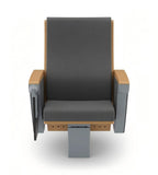 Modern Solid Wood & Aluminum Auditorium Chair