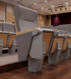 Modern Solid Wood & Aluminum Auditorium Chair