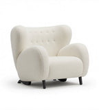 白色泰迪布黑鐵腳休閒椅 Teddy Fabric Black-leg Lounge Chair