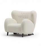 白色泰迪布黑鐵腳休閒椅 Teddy Fabric Black-leg Lounge Chair
