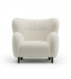 白色泰迪布黑鐵腳休閒椅 Teddy Fabric Black-leg Lounge Chair