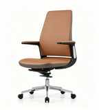 棕灰雙色五星腳會議椅	 Brown and Gray Two-Tone Five-Star Base Conference Chair