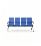 現代藍色PU皮帶扶手位排椅 Modern Blue PU  Waiting Chair