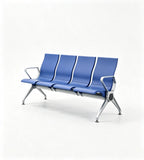 現代藍色PU皮帶扶手位排椅 Modern Blue PU  Waiting Chair