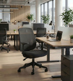 簡約黑框網背帶轆辦公椅 Minimalist Black Frame Mesh Office Chair