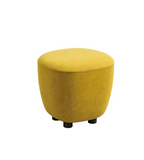 Modern Minimalist Yellow Fabric Round Ottoman