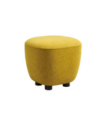 Modern Minimalist Yellow Fabric Round Ottoman