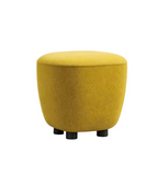 Modern Minimalist Yellow Fabric Round Ottoman