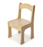 原木色實木帶靠背兒童椅 Simple Solid Wood Kids Chair