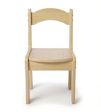 原木色實木帶靠背兒童椅 Simple Solid Wood Kids Chair
