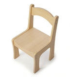 原木色實木帶靠背兒童椅 Simple Solid Wood Kids Chair