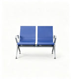 現代藍色PU皮帶扶手排椅 Modern Blue PU Waiting Chair