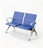 現代藍色PU皮帶扶手排椅 Modern Blue PU Waiting Chair