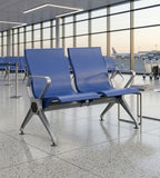 現代藍色PU皮帶扶手排椅 Modern Blue PU Waiting Chair