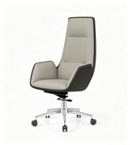 Beige and Dark Shell Two-Tone Five-Star Base Executive Chair