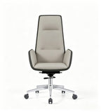 Beige and Dark Shell Two-Tone Five-Star Base Executive Chair